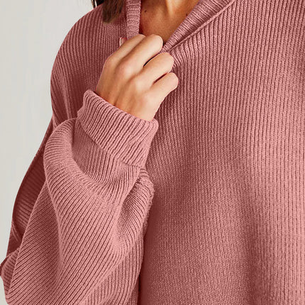 Double Take Side Slit Round Neck Long Sleeve Sweater