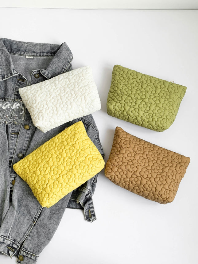 Flower Texture Polyester Clutch