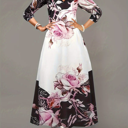 Plus Size Cutout Printed Cold Shoulder Dress - Vickie Lynn's