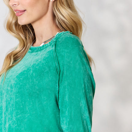 Zenana Round Neck Long Sleeve Top