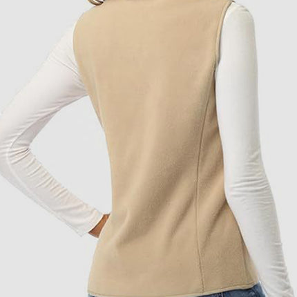 Zip Up Turtleneck Vest with Pockets