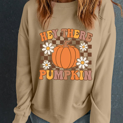 Pumpkin Graphic Long Sleeve Sweatshirt