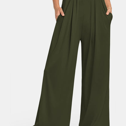 Elastic Waist Wide Leg Pants