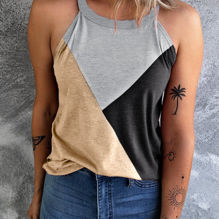 Color Block Grecian Neck Tank