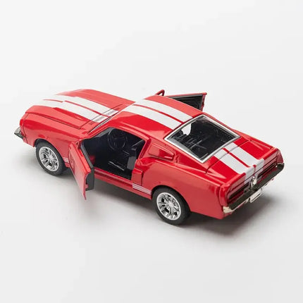 1:32 Alloy Diecast Mustang GT Classic Vintage Car Model Pull Back Car Miniature Vehicle Replica For Collection Gift for Kid