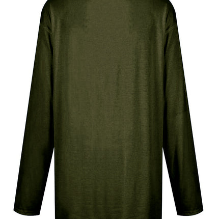 Full Size Pocketed Round Neck Long Sleeve T-Shirt