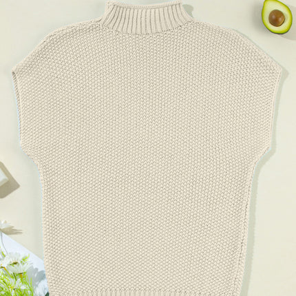 Turtleneck Cap Sleeve Sweater