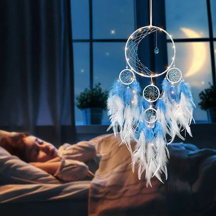 2023 New Dream catchers Retro 5 Ring Dream Catchers Home Decoration Indians Natural Stone Tree of Life Dreamcatcher Wall Hanging