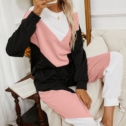 Ivy Lane Chevron Color Block Sweatshirt and Joggers Set