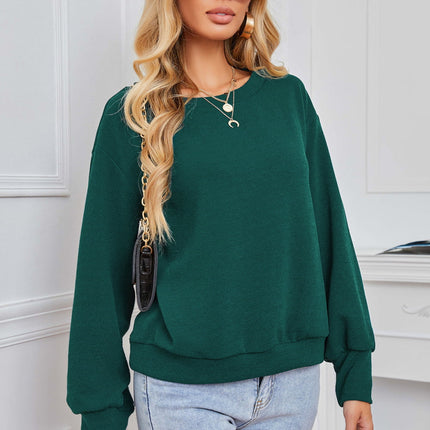 Double Take Round Neck Dropped Shoulder Pullover Sweater