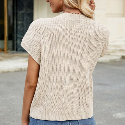 Round Neck Short Sleeve Sweater