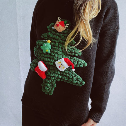 Christmas Tree Round Neck Long Sleeve Sweater