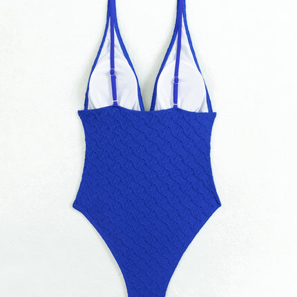 Backless V-Neck Sleeveless One-Piece Swimwear