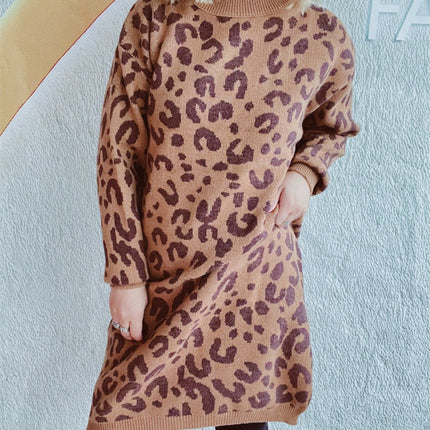 Leopard Round Neck Long Sleeve Sweater