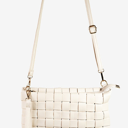 Fame Faux Leather Basket Weave  Crossbody Bag