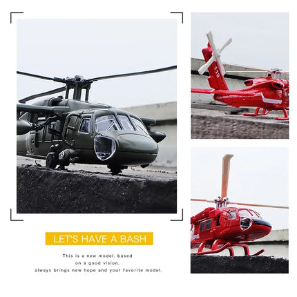 NEW America Black UH-60 Hawk Utility Helicopter Alloy Airplane Model Simulation Metal Flying Model Toy Sound and Light Kids Gift