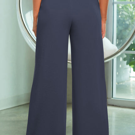 Drawstring Wide Leg Pants with Pockets