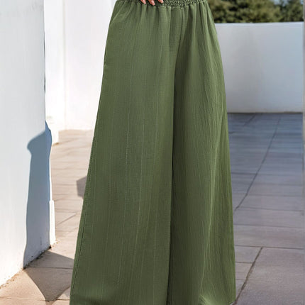 Perfee Smocked Wide Leg Pants