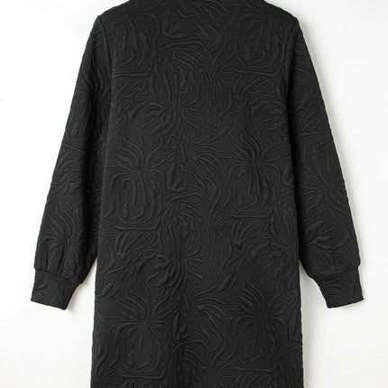 Texture Quarter Zip Long Sleeve Mini Dress - Vickie Lynn's