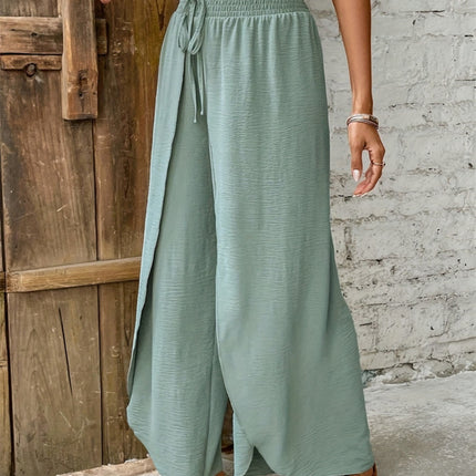 Tied High Waist Wide Leg Pants