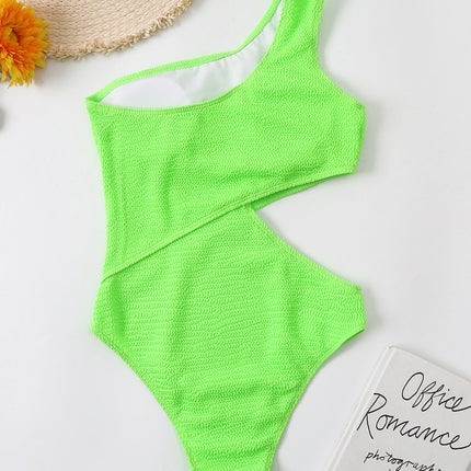 Cutout One Shoulder One-Piece Swimwear