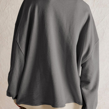 Contrast Dropped Shoulder Long Sleeve Sweatshirt