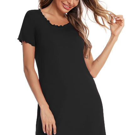 Round Neck Short Sleeve Lounge Dress