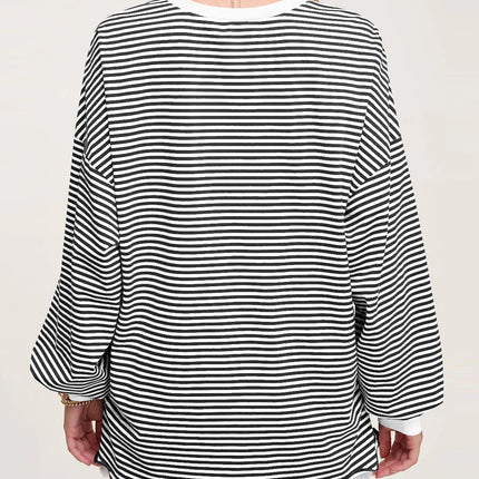 Contrast Striped Long Sleeve Sweatshirt