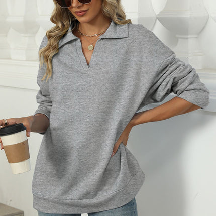 Johnny Collar Long Sleeve Sweatshirt