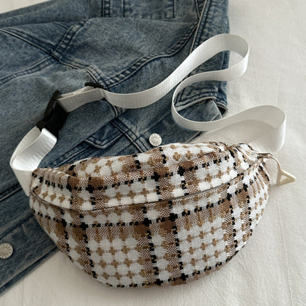 Plaid Wide Strap Crossbody Bag