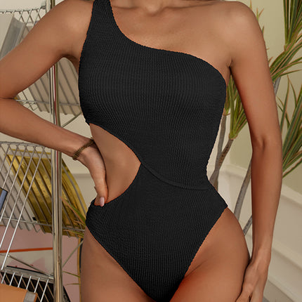 Cutout One Shoulder One-Piece Swimwear