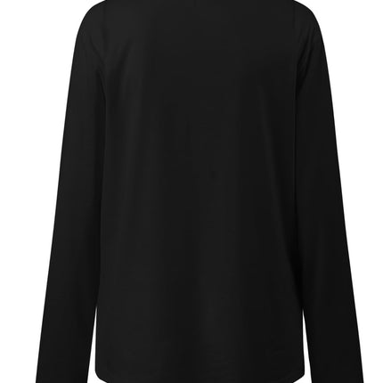 Ruched Round Neck Long Sleeve T-Shirt