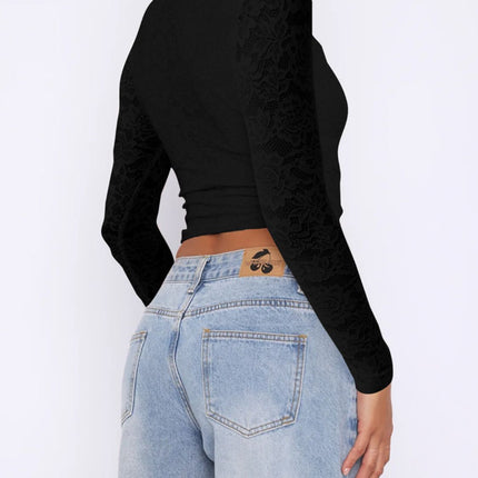 Devine V-Neck Long Sleeve Lace Top