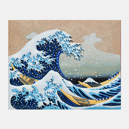 Relief The Great Wave off Kanagawa DIY 3D Oil Painting Kit