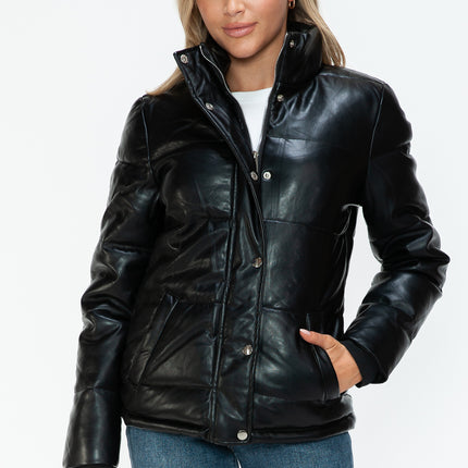 YMI Pocketed Zip Up Turtleneck Puffer Jacket