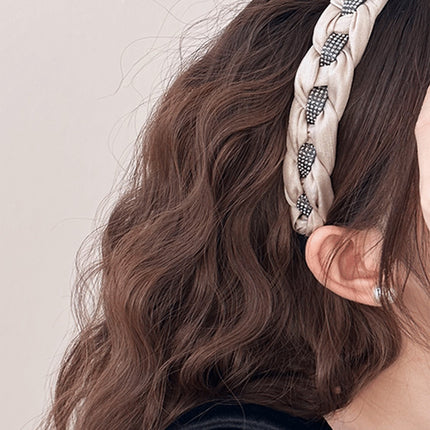 Rhinestone Braided Wide Headband