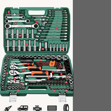 Multi-functional wrench set / dull wrench set open-end wrench set 150-piece set quick wrench combination