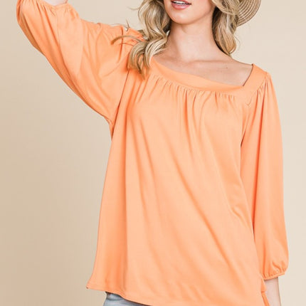 Culture Code Square Neck Puff Sleeve Top