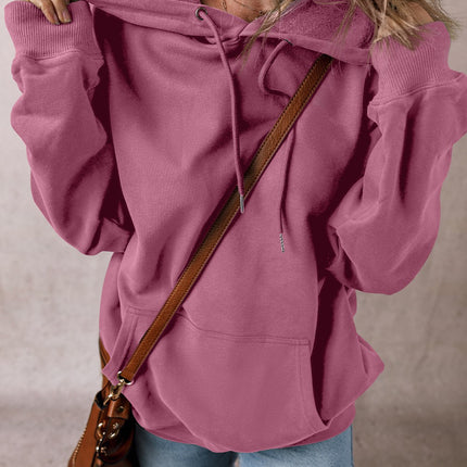 Drawstring Pocketed Long Sleeve Hoodie