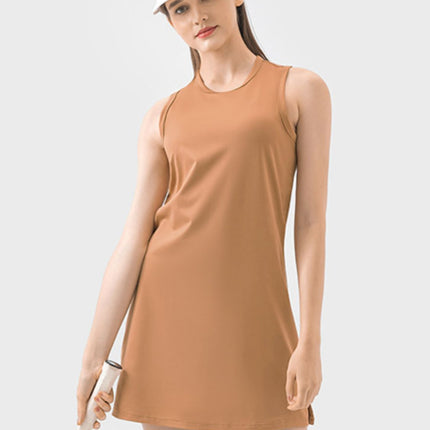 Round Neck Sleeveless Active Dress