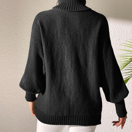 Heart Turtleneck Long Sleeve Sweater