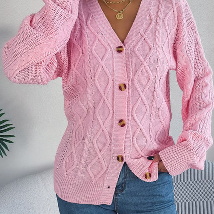 Cable-Knit Long Sleeve Cardigan