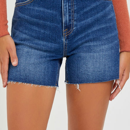 RISEN High Waist Side Slit Denim Shorts