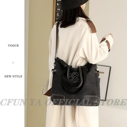 CFUN YA Trend Canvas Tote Bags For Women Female Shoulder Bag Messenger Pack Large Top Handle Bag Handbags Mummy Bolsa Feminina - Vickie Lynn's