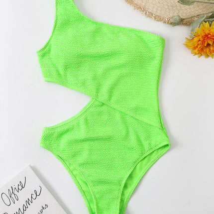 Cutout One Shoulder One-Piece Swimwear