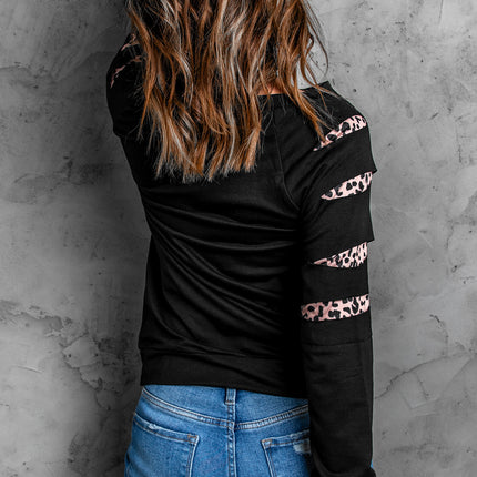 Sequin Leopard Long Sleeve Sweatshirt