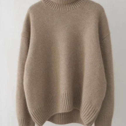 Turtleneck Dropped Shoulder Long Sleeve Sweater