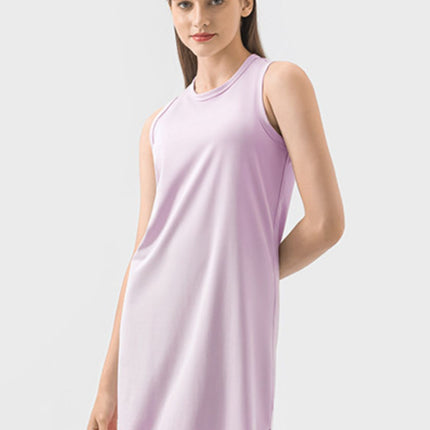 Round Neck Sleeveless Active Dress