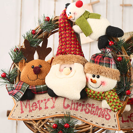 Christmas Element Rattan Wreath Ornaments