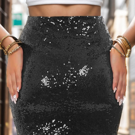 Sequin High Waist Skort